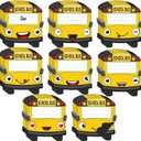 Resurhang 48 Pcs Cute School Bus Dry Erase Magnetic Labels Student Name Tags Magnetic Locker Name Plates Stickers for Classroom Desks School Whiteboards