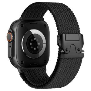 Braided Stretchy Band for Apple Watch Ultra 3/2/1 Bands 49mm 46mm 45mm 44mm 42mm 41mm 40mm 38mm Men Women, Adjustable Parachute Buckle Nylon Fabric Wristband for iWatch Series 11 10 SE 9 8 7 6 5 4 3