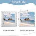 10x10 Picture Frame with Mat for 8x8, Wavy Edge Wooden Real Glass Photo Frame for Tabletop and Wall Hanging, White, 1 Pack