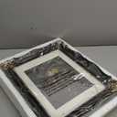 11x14 Vintage Picture Frame with Embossed Flower Design, Black Ornate Frame for 11x14 or 8x10 Pictures with White Mat, Home Decor (Black, 8x10)