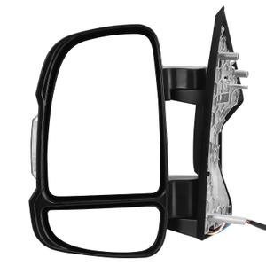 AUTOSAVER88 Towing Mirrors for 2014-2017 Ram ProMaster 1500 2500 3500, Left | Driver Side Tow Mirror with Power Heated Manual Folding LED Turn Signal Light With Temperature Sensor Black