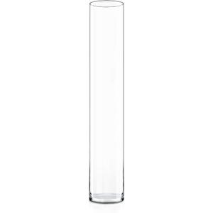 CYS Excel Clear Glass Cylinder Vase (H:28" D:4") | Glass Flower Vase Centerpieces | Hurricane Floating Candle Holder Vase