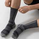 Men's Cotton Crew Work Socks, 5 Pairs Cushioned Boot Moisture Athletic Socks for Hiking Sports Running (Multicolor)