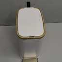 CEROELDA Small Bathroom Trash Can with Lid Soft Close-5L/1.3 Gal Stainless Steel Garbage Can-Step Pedal Wastebasket Slim Trash Bin for Office, Bedroom, Toilet, Live Room-White