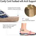 Women Slippers with Cork Insole Arch Support Adjustable Indoor Slides Rubber Sole (10, Blue)