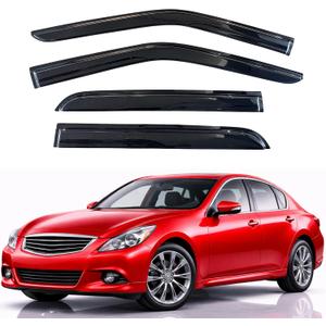 KPY Rain Guards Fit for 2007-2015 Infiniti G35 G37 G25 Q40, Out-Channel Window Visors Vent Wind Deflectors 4PC, Car Accessories for 07-15 Infiniti G35 G37 G25 Q40