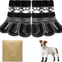 KOOLTAIL Dog Socks to Prevent Licking Paws for Hardwood Floors, Anti Slip Waterproof Dog Boots & Paw Protector Traction Shoes with Grips for Small Dogs Black Small