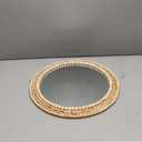 SWTHONY 18 Inch Boho Round Hanging Wall Mirror Decorative Rattan Circle Mirrors for Farmhouse, Living Room, Bedroom