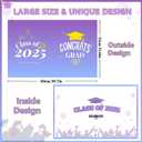 Graduation Guest Book 2025 Purple, Large Graduation Card, Jumbo Class of 2025 Party Congrats Grad Card with Envelope, Oversize 19.7 x 12.6 inch Giant Grad Guest Book for High School College Party Decorations