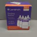 Lansinoh Anti-Colic Baby Bottles, BPA-Free Plastic, 5 Ounces, 4 Count, Extra Slow Flow Nipples (Size XS), Breastfeeding Bottle with NaturalWave Design