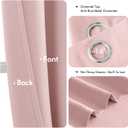 MIULEE Blackout Curtains for Bedroom Living Room 2 Panels, Thermal Insulated Room Darkening Drapes Grommet Noise Reducing Light Blocking Window Treatments 63 Inches Long 50x63 Inch Baby Pink