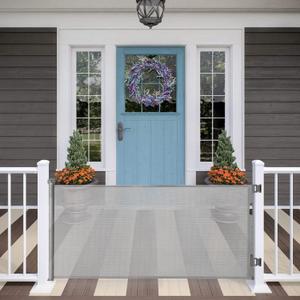 Retractable Baby Gate, Extra Wide Safety Kids or Pets Gate, 33 Tall, Extends to 71 Wide, Mesh Safety Dog Gate for Stairs, Indoor, Outdoor, Doorways, Hallways(33x71- Grey)