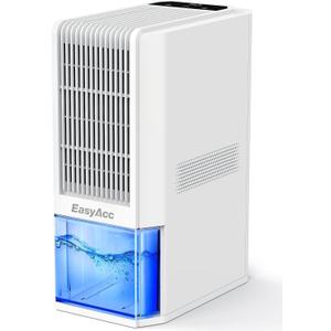 Max 45 oz/Day Dehumidifier for Home 1100 Sq Ft, EasyAcc Dehumidifiers for Bedroom Basement Bathroom, Dual-Semiconductor Quiet Dehumidifiers for RV with Auto Shut Off/68OZ Tank/85W/7 LED (White Q22)