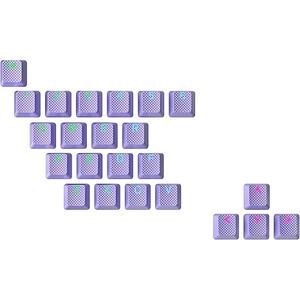 Ranked Rubber Keycap Set | Double Shot Translucent | OEM Profile for Mechanical Gaming Keyboard (Lavender, 23 Keys)