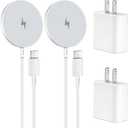 Wireless Magnetic Charger,2Pack Fast Apple Mag-Safe Charger iPhone Magnet Charging Pad Flat Mag Safe Charging for iPhone 17Pro Max/16 Pro Max/16Pro/16/15Pro Max/15 Plus/14/13/12/AirPods 3/2/Pro/Pro 2