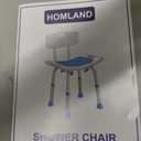 HOMLAND Shower Chair for Inside Shower with Removable Back, Aluminum Frame | Height Adjustable, Heavy Duty Bath Seat for Bathtub, Lightweight Safety Shower Stool for Seniors and Disabled