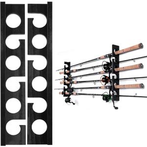 Ghosthorn Fishing Pole Rod Racks Wall or Ceiling Mounted Fishing Pole Rod Holders for Garage Storage Organizer Fishing Gear Equipment for Men Women