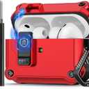 Compatible with AirPods Pro 2nd/1st Case,Magnetic Automatic Lock with Cleaning Kit,Compatible with Magsafe Cover -red
