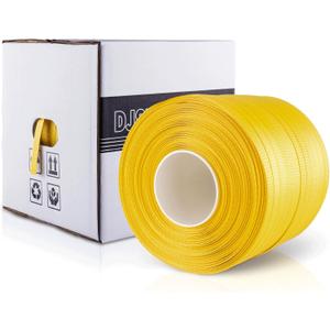 Poly Strapping,Heavy Duty Pallet Strapping Kit,1000'1/2" Polypropylene Strapping Roll,300lbs Break Strength Yellow Packaging Strapping Banding