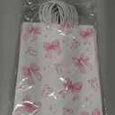 18 Pcs Small Pink Gift Bags Bulk with Handles for Women Birthday, Wedding, Baby Shower, Kraft Pink Ribbon Bow Gift Bag for Girls Tea Party Supplies, Paper Treat Candy Snack Bag for Bachelorette