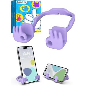 Valentines Day Gifts for Teen Girls Women Kids: Funny Gifts OK Sign-Shaped Cell Phone Stand Phone Holder for Desk Teenage Adults Her Wife Mom Daughter Easter Basket Gifts Unique Trendy Stuff Ideas (1, Purple)