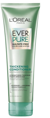 L'Oreal Paris Thickening Sulfate Free Conditioner, Thickens + Strengthens Thin, Fragile Hair, EverPure