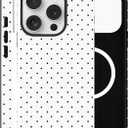Magnetic Case for iPhone 16 Pro Max, Compatible with MagSafe, Aesthetic Polka Dot Cute Design for Women, Hybrid 2-Layer Hard Shell Phone Cover, White