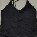 Danysu Sculpt Workout Tank Tops Women Backless Longline Sports Bras Strappy Padded Yoga Top (Small, #1.v Neck Black)