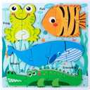 Montessori Wooden Toddler Puzzles, Educational Gift Jigsaw Puzzle for Toddlers 1-3 Year Old,Learning Toys for Ages 2-4 Boys Girls Kids