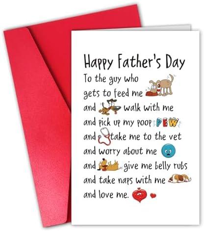 Pack of 6, CSMOSJgreetings Cute Father’s Day Card from the Dog, Dog Daddy Fathers Day Card from Daughter Wife, Happy Fathers Day to the Guy Who Gets to Feed Me