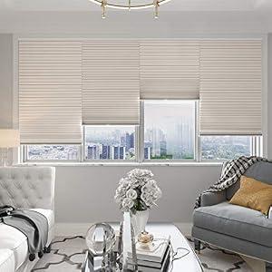 Changshade Cordless Blackout Cellular Shade, No Tools Installation, Honeycomb Shade for Bedroom, Kitchen, Children Room, Bathroom, Room Darkening Pleated Window Shade, 36 inches Wide, Beige CEL36BG72A