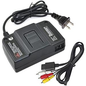 N64 Power Supply,AC Adapter Power Supply and AV Composite Video Cable Cord for N64