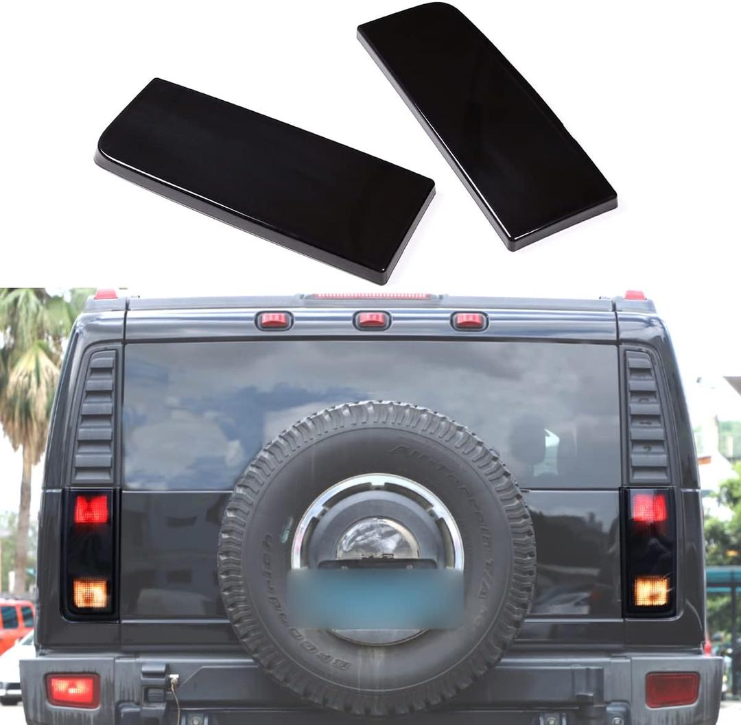 Car Taillight Cover Fit for Hummer H2 2003-2009, Smoked Tail Light Shell Trim Cover, Rear Tail Lamp Decorative Protection Trim, 2PCS, Transparent Gray (Tail Light)