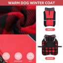 SCENEREAL Warm Dog Coat - Waterproof Dog Jacket for Large Dogs, Fleece Vest with Adjustable Buckle & Leash Hole, Windproof Reflective Cold Weather Coats for Small Medium Large Dogs, XL