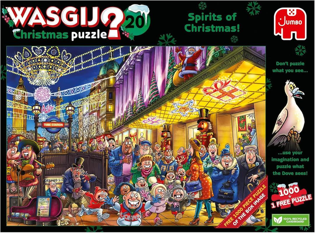 Jumbo, Wasgij, Christmas 20 - Spirit of Christmas!, Unique Collectable Jigsaw Puzzle for Adults, 1,000 Piece