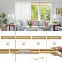 YNL Shower Curtain Rod 34-82 Inches (2.8-6.8ft) Adjustable Spring Shower Rod No Drilling, Non-Slip, Never Rust, Stainless Steel, Suitable for Bathroom Window Living room, Gold