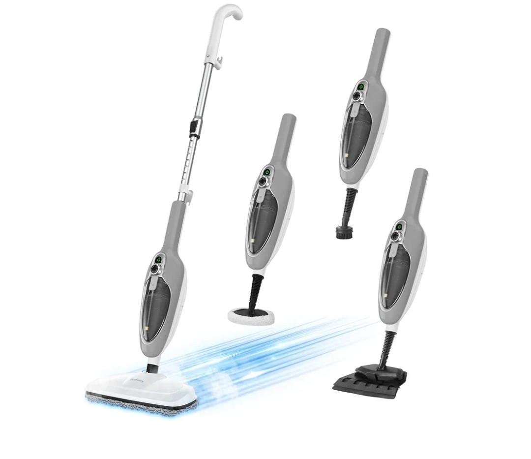 Steam Mop - 10-in-1 MultiPurpose Handheld Steam Cleaner Detachable Floor Steamer for Hardwood/Tile/Laminate Floors Carpet with 11 Accessories for Whole Home Use.