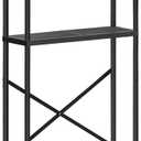 HOOBRO Over The Toilet Storage, 3-Tier Over Toilet Bathroom Organizer, Freestanding Above Toilet Shelf with Adjustable Feet, Space Saving, Easy Assembly, Rustic Brown and Black BF63TS01