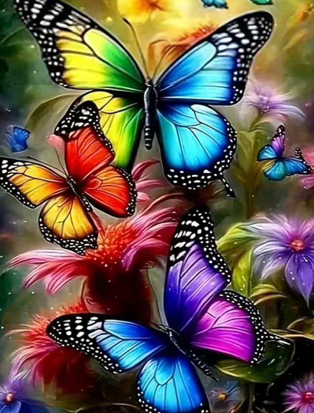 JAKI Butterfly Diamond Painting Kits for Adults Beginners-Butterfly Diamond Art Kit for Adults,5D DIY Gem Art Kits for Gift Home Wall Decor(12x16inch), Pack Of 2 