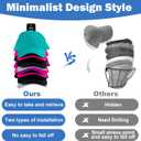2pcs Hat Organizer for Baseball Caps Hold Up to 32 Hats, Self-Adhesive Caps Organizer Storage Rack for Wall Display Hanger for Door Closet and Bedroom (Black)