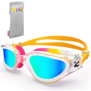 ZIONOR G1 MINI Polarized Kids Swim Goggles for Boys Girls Ages 6-14 | Glare-Reducing Polarized Lenses with Anti-Fog UV Protection, Leakproof Comfort Fit, Wide View and Easy-Adjust Strap