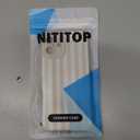 NITITOP Compatible with iPhone 16 Plus Case Cute Stylish Line Stripe Pattern Design for Women Girls Soft TPU Shockproof Full Camera Protective Phone Cover - White