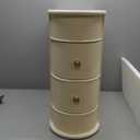 Tribesigns Wood End Table, 2-Drawer Narrow Side Table Slim Chair Solid Side Table, No Assembly Required, Finished Back, White