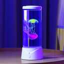Jellyfish Lamp with 7 Color Changing Effect LED Jellyfish Aquarium Tank Mood Lamp Aquarium Light Table lamp Home Decor Gift for Kids Women Men (White)