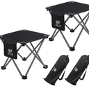 Opliy Camping Stool 2 Pack,13 Inch Portable Folding Stool for Outdoor Gardening and Beach Hiking Fishing,Foot Stool with Carry Bag (Black)