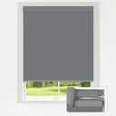 LazBlinds No Drill Blinds for Indoor Windows, Blackout Roller Shades, Cordless Window Blackout Blinds, Thermal Insulated Fabric UV Protection for Home and Office, 27" W x 48" H, Grey