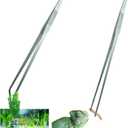 Extra Long Tweezers with Rubber Cover Tips, Fecsam Feeding Tongs - 2 Pack/18.9 inch Aquarium Stainless Steel Large Aquascape Tools for Fish Tank, TerrariumAquascaping, Reptile, Bearded Dragon