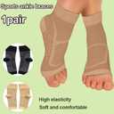 Compression Ankle Support Sleeve Sports Socks High Elasticity, Breathable Ankle Support for Sports and Injury Recovery, Suitable for Men and Women 1 Pair (Beige, L/XL) (Beige, L)