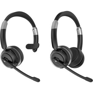 Bluetooth Headset with Microphone, V5.2 Single and Dual Ear Wireless Headphones with AI Noise Cancelling for Cell Phone, Laptop, Trucker, Home Office, Call Center, Zoom, Online Class 1