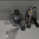 Mueller Multistick 800W 4-in-1 Immersion Blender Handheld, 12 Speed Hand Mixer - Turbo Boost, Heaviest Duty Copper Motor, Titanium Blades Hand Blender, Milk Frother Wand, Whisk, Beaker, Chopper, Grey